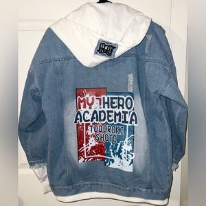 My Hero Academia denim jacket and sweatshirt hoodie combo| Small